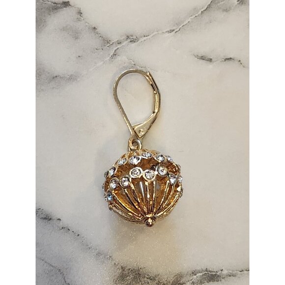 Dana Buchman Gold-Tone Crystal Ball Drop Earrings - Picture 4 of 5